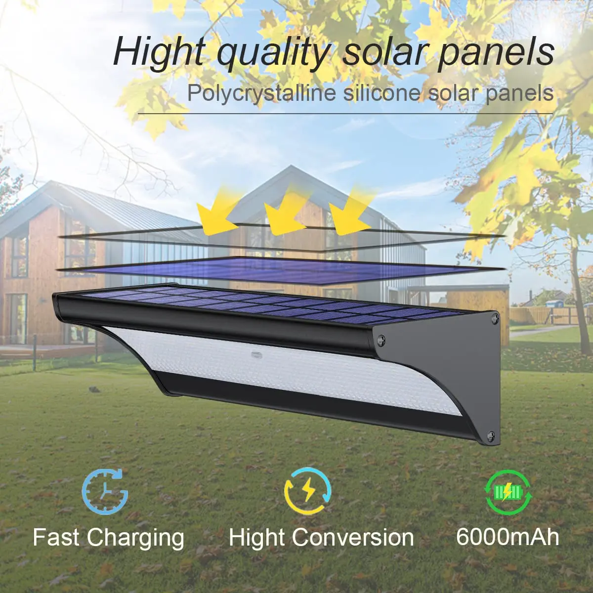 60/48Led Outdoor Solar Wall Li - Waterproof Junction Box Solar ulasan dan harga