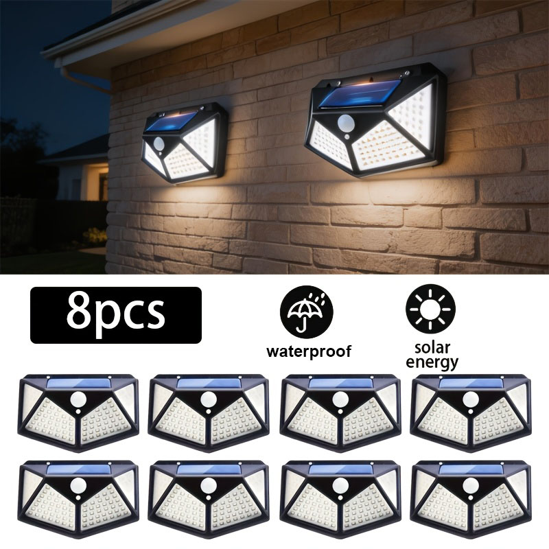 1~8Pcs 100LED Solar Lights wit - Waterproof Junction Box Solar ulasan dan harga