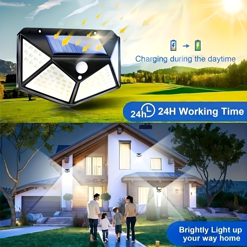 1~8Pcs 100LED Solar Lights wit - Waterproof Junction Box Solar ulasan dan harga
