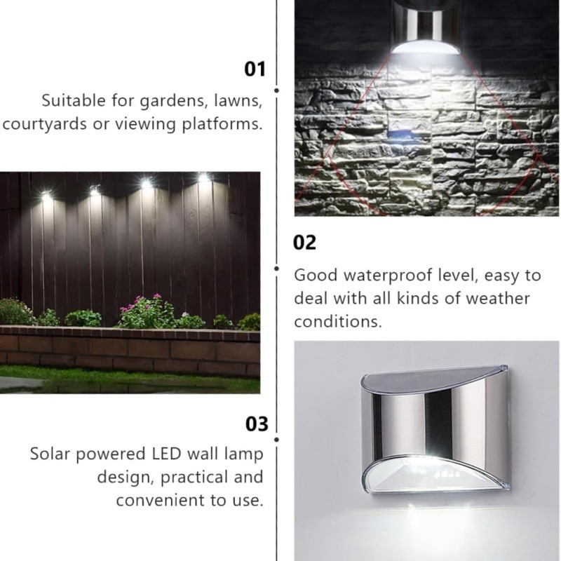 2Pcs Solar Garden Light Stainl - Waterproof Junction Box Solar ulasan dan harga